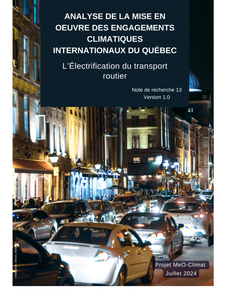 Le PIRESS publie une note de recherche portant sur l'engagement du Québec à électrifier son transport routier