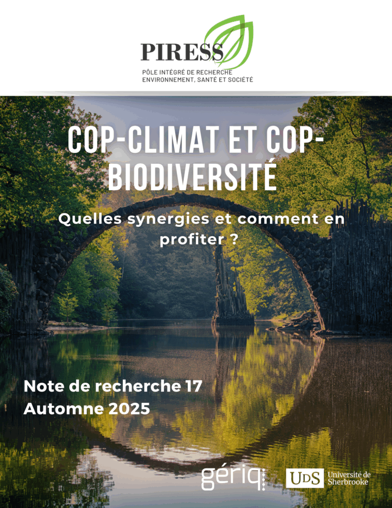 Nouvelle note de recherche du PIRESS: Les synergies entre les COP-climat et COP-biodiversité